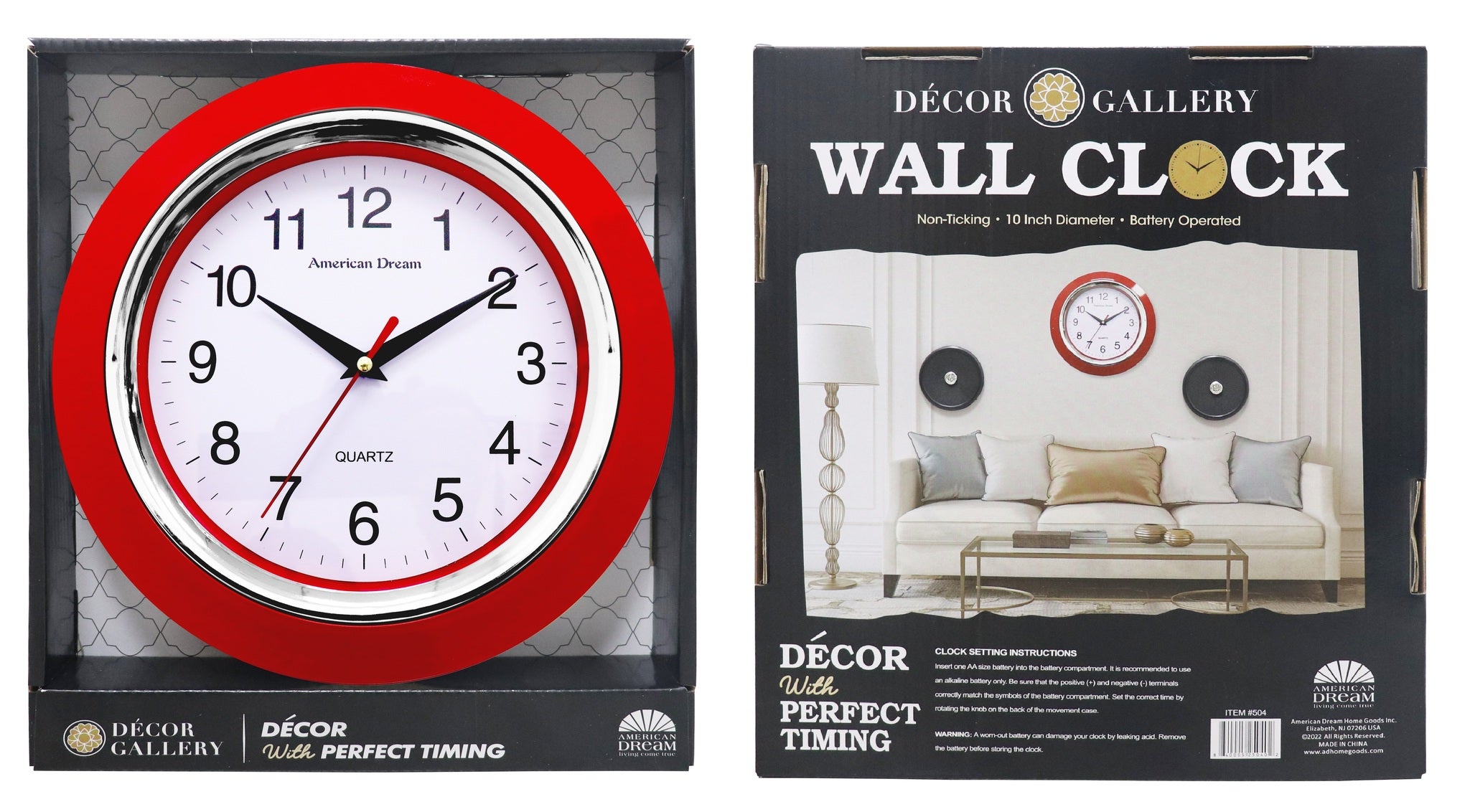 Kess InHouse DP1037ACL01 Wall Clock 12 Kess InHouse DP1037ACL01 Wall Clock 12